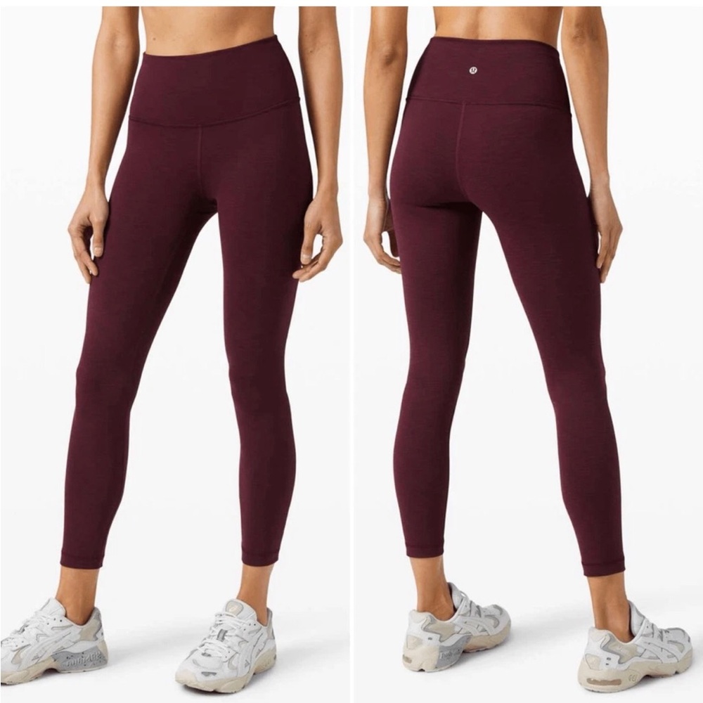 Lululemon Everlux Invigorate High-Rise Color Heathered Mulled Wine Size 8